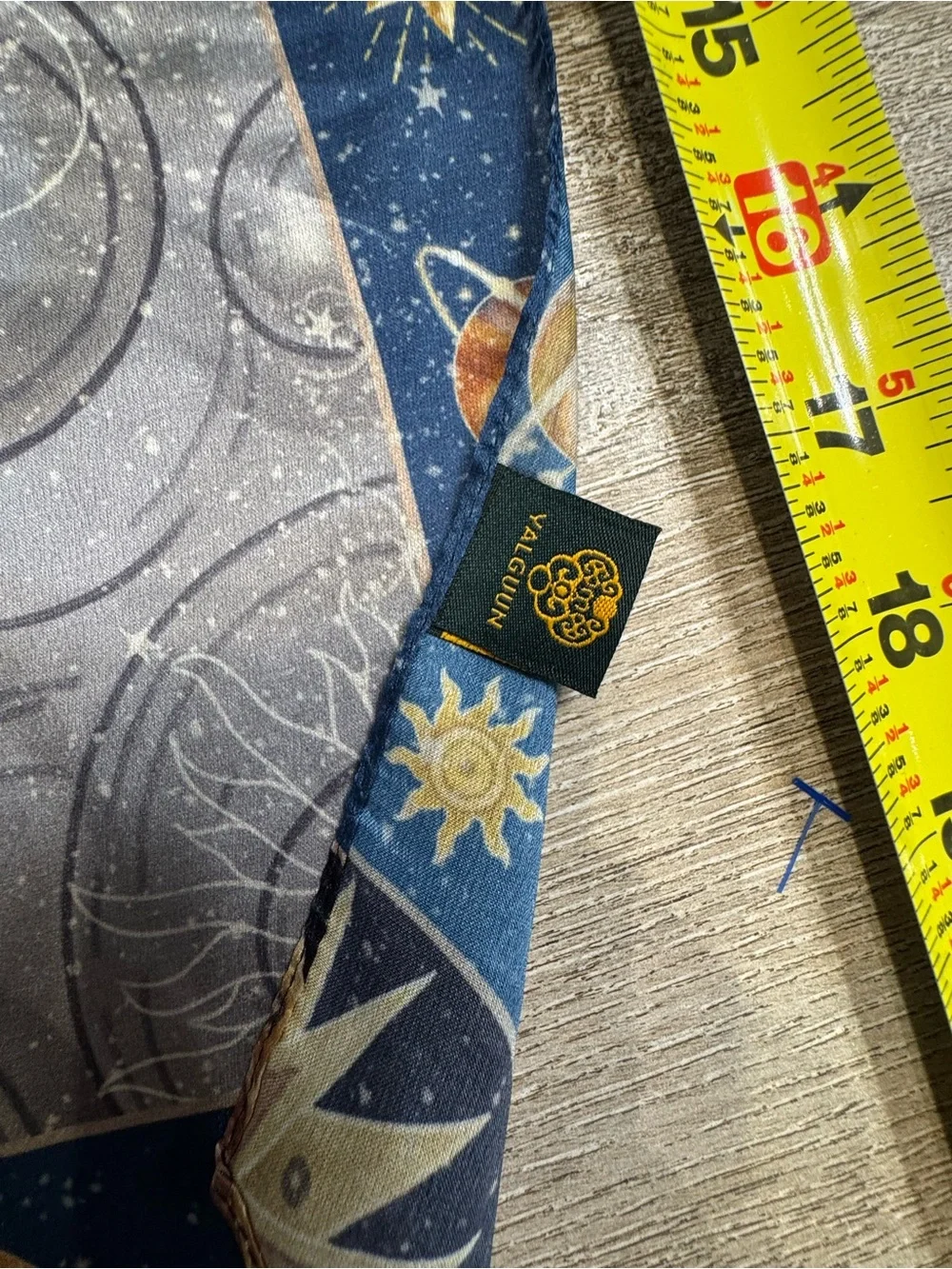 Silk Celestial Moon & Stars Scarf - Navy and Gold 1091